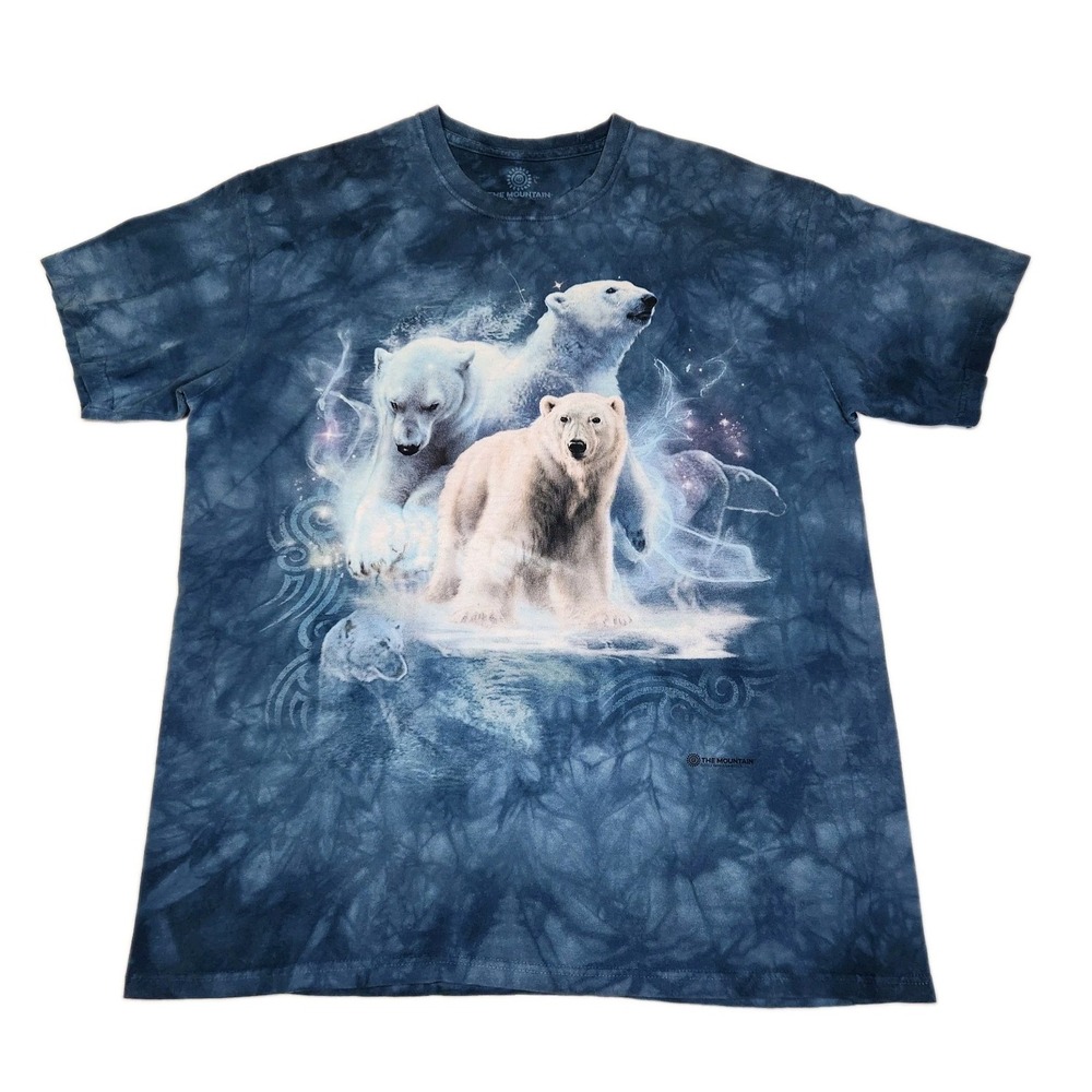 The Mountain Polar Collage T Shirt 2011 Tami Alba Polar Bears Tie Dye Blue L